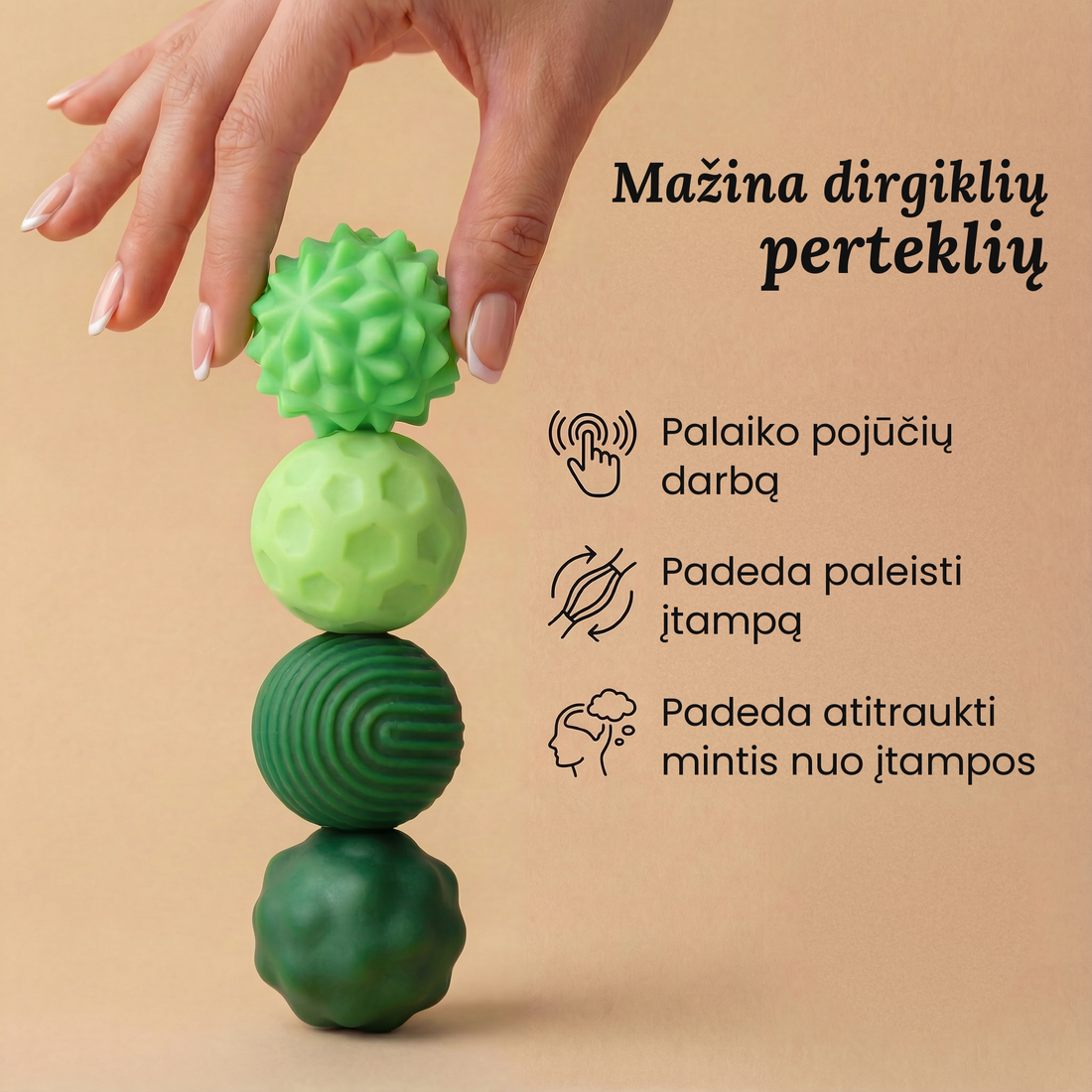Ramybė™ Touch – magnetiniai sensoriniai kamuoliukai